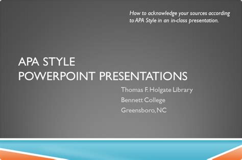 how to cite a powerpoint presentation apa style