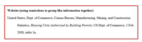 how to cite census gov in mla