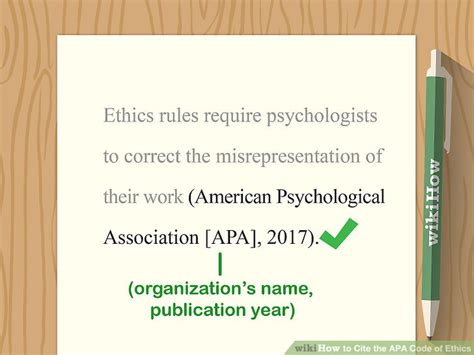 how to cite code of ethics apa style