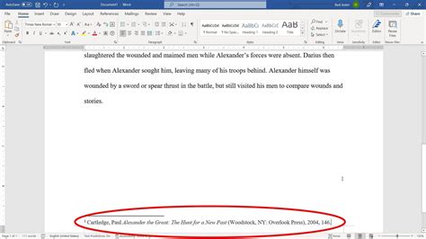 how to cite footnotes on word
