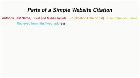 how to cite sources in apa format website