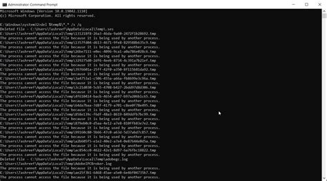 how to clean temporary files using cmd