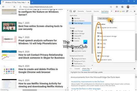 how to clear all data on a website