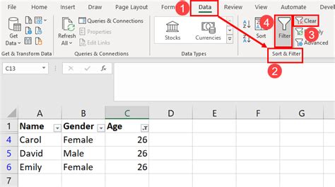 how to clear all filters in excel file