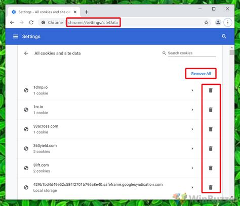 how to clear all site data in chrome
