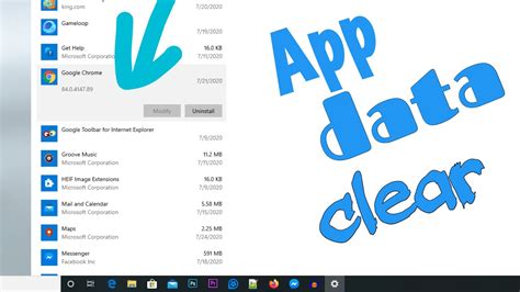how to clear app data on pc windows 10