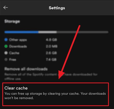how to clear cache in spotify app android