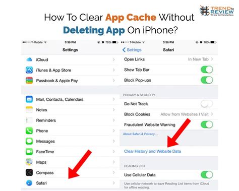 how to clear cache on messaging app on iphone