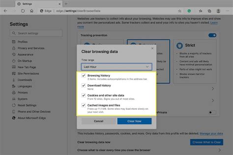 how to clear cache on pc edge