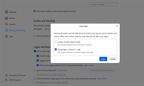 how to clear cache windows 11 firefox