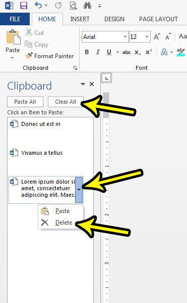 how to clear clipboard in word
