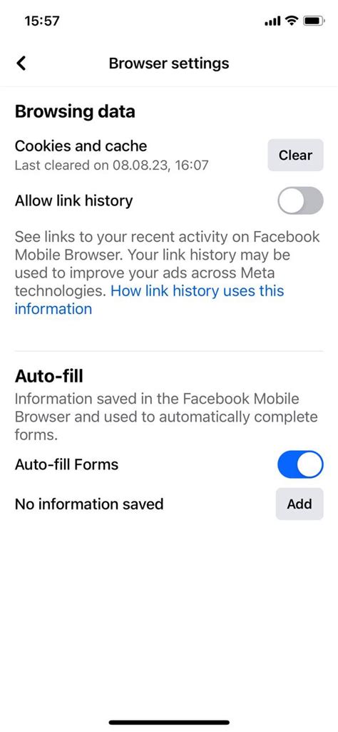 how to clear data for facebook on iphone