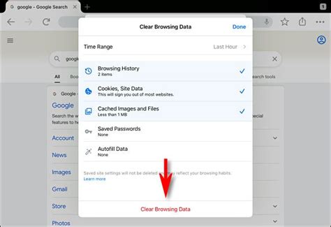 how to clear data from chrome on iphone