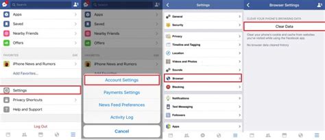 how to clear data from facebook on iphone