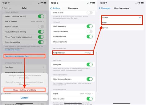 how to clear data from messages on iphone
