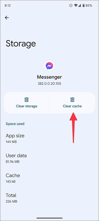how to clear data messenger in iphone