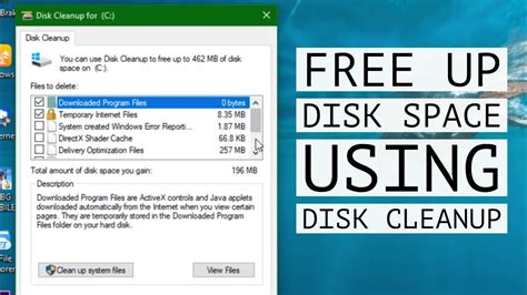 how to clear disk space on windows 10