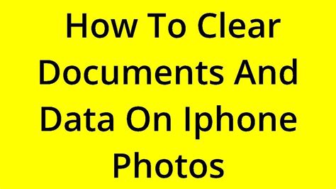 how to clear documents and data from youtube iphone