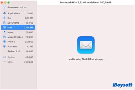 how to clear email storage on mac