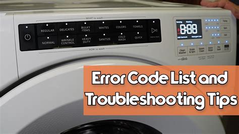how to clear error codes on whirlpool front load washer