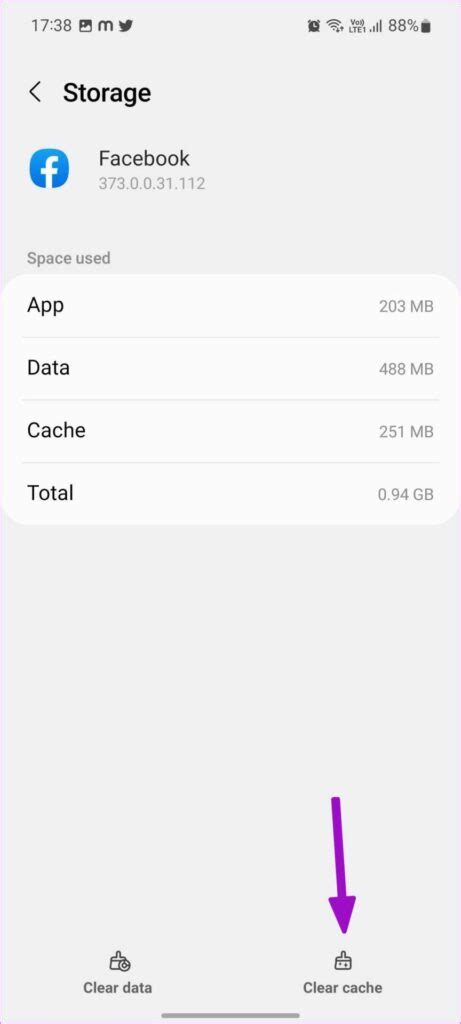 how to clear facebook cache on android phone