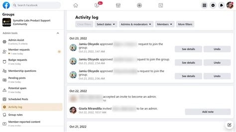 how to clear facebook group activity log