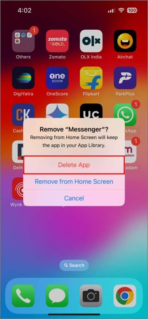 how to clear facebook messenger cache ios