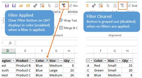 how to clear filter in excel mac