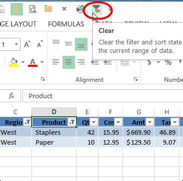 how to clear filter in excel pivot table