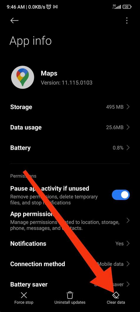 how to clear google maps data