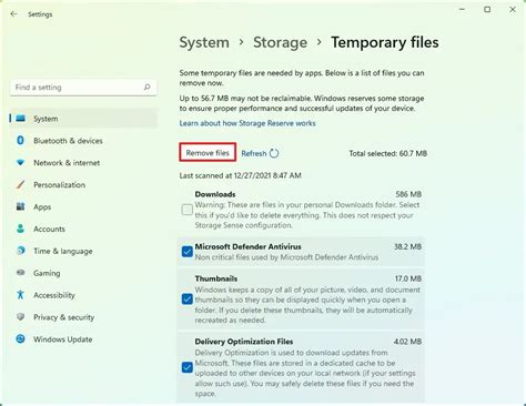 how to clear temporary files from system