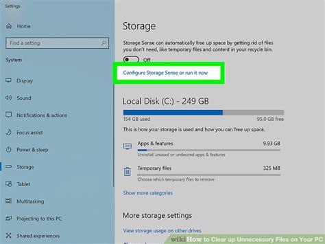 how to clear unnecessary storage on pc