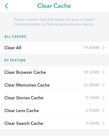how to clear up documents and data on snapchat