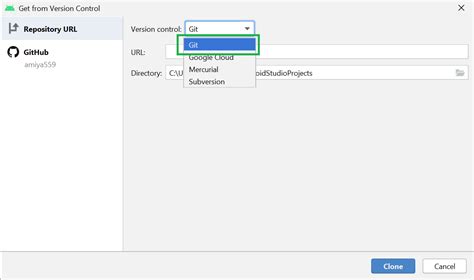 how to clone github project in android studio