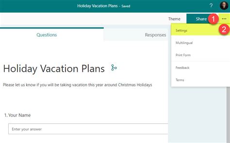 how to close a survey on microsoft forms
