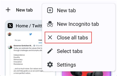 how to close multiple tabs on android