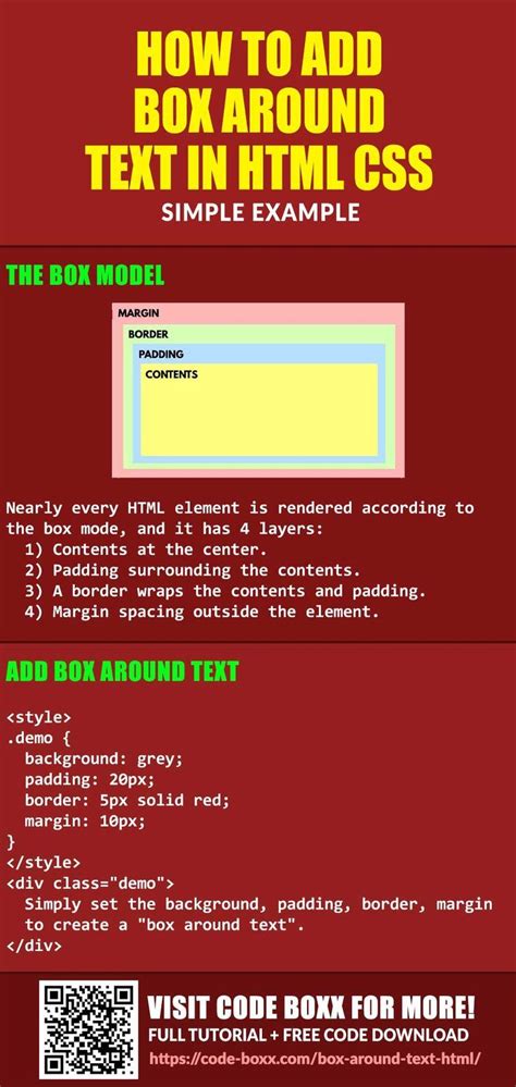 how to code a box around text in html