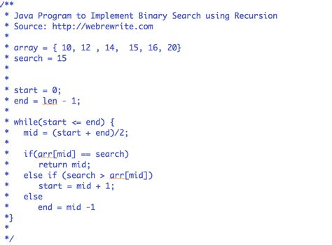 how to code binary search