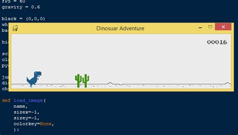 how to code dino game in python