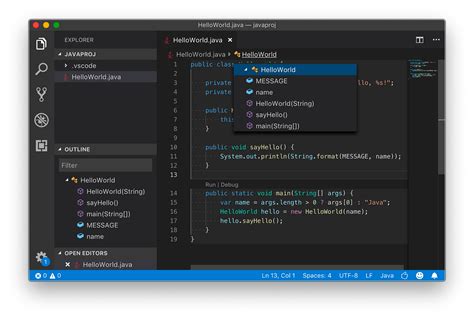 how to code in java in visual studio