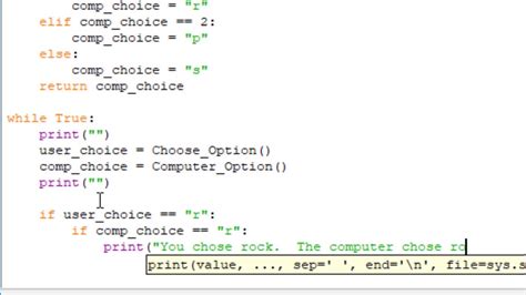 how to code rock paper scissors in python