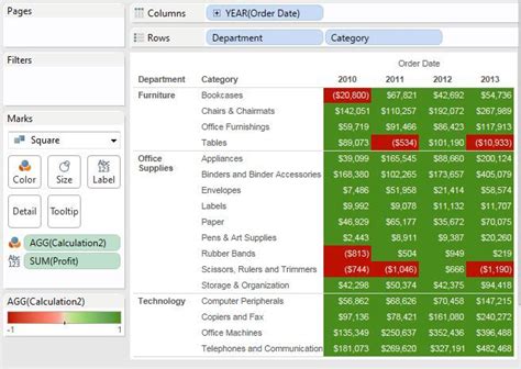 how to color code cells in tableau