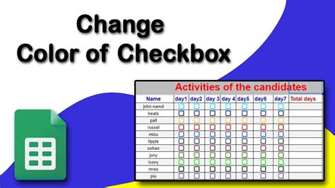 how to color code checkbox in google sheets