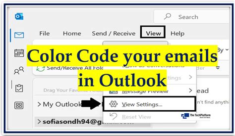how to color code email names in outlook