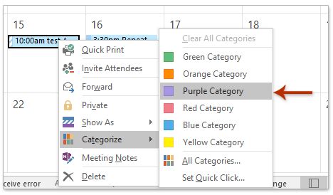 how to color code events in outlook calendar