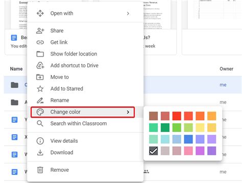 how to color code folders in google drive