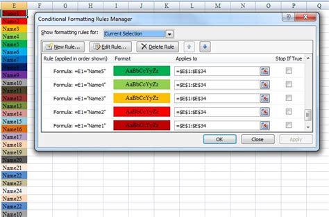 how to color code in excel based on value in another cell