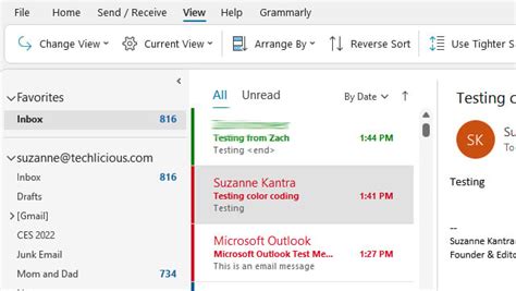 how to color code subfolders in outlook
