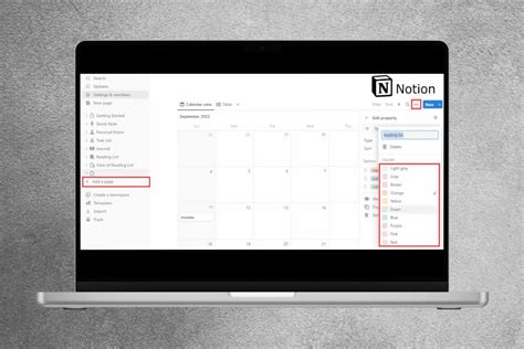 how to color code table in notion