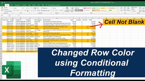 how to color entire row in excel using conditional formatting